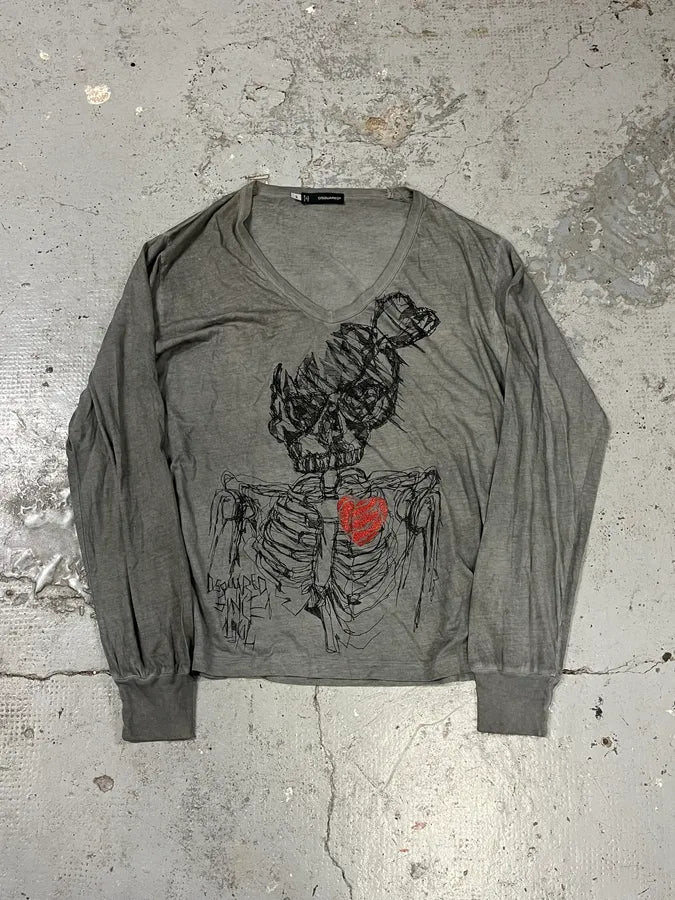 AW2010 Dsquared2 Skeleton Lover Grey Longsleeves CGtXAOv 1