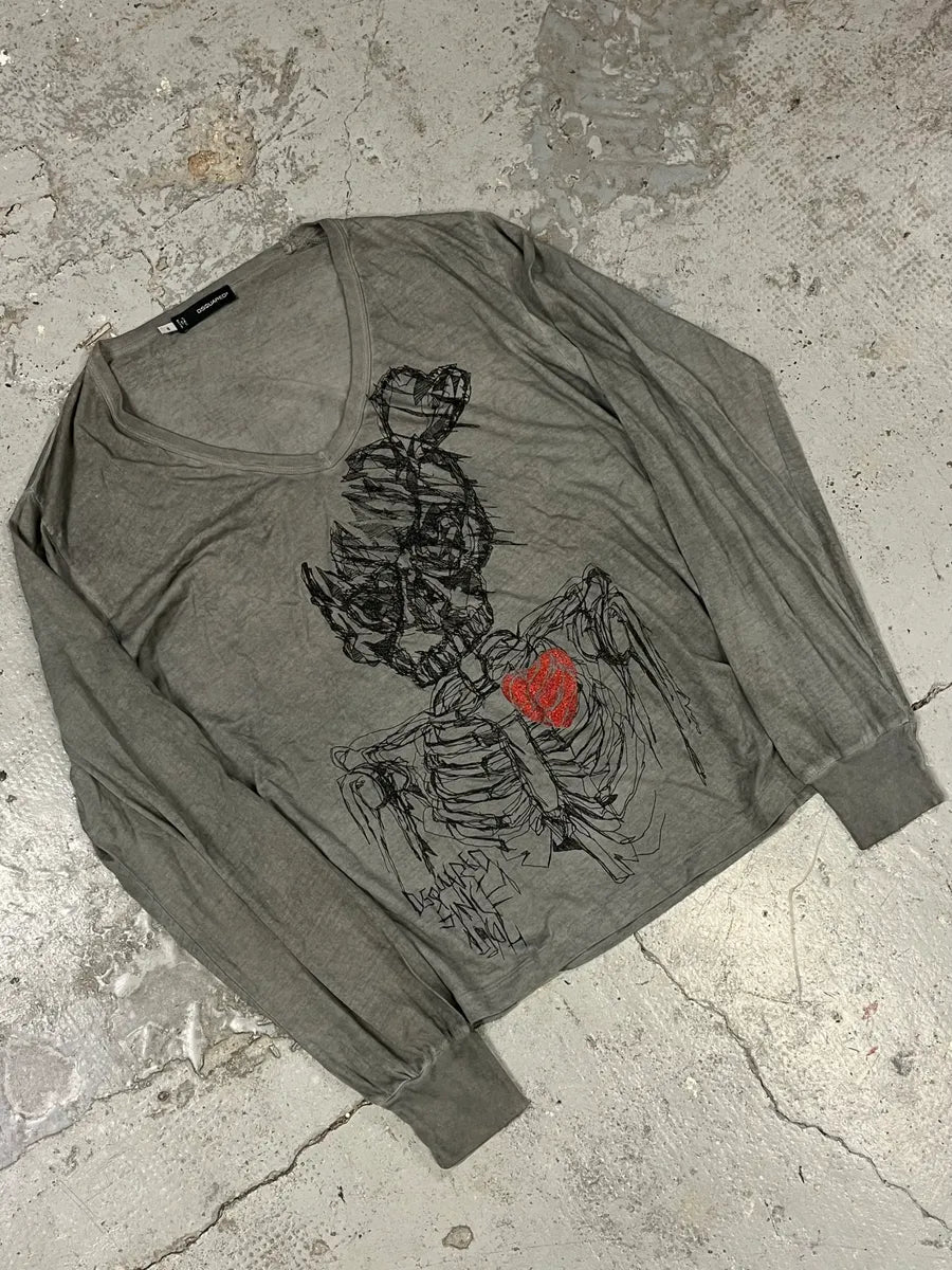 AW2010 Dsquared2 Skeleton Lover Grey Longsleeves CGtXAOv 3