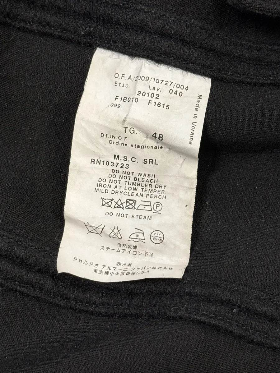 AW2010 Emporio Armani Asymmetrical Black Wool & Leather Jacket FmJlrMf 6