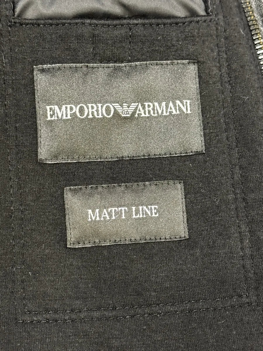 AW2010 Emporio Armani Asymmetrical Black Wool & Leather Jacket FmJlrMf 7