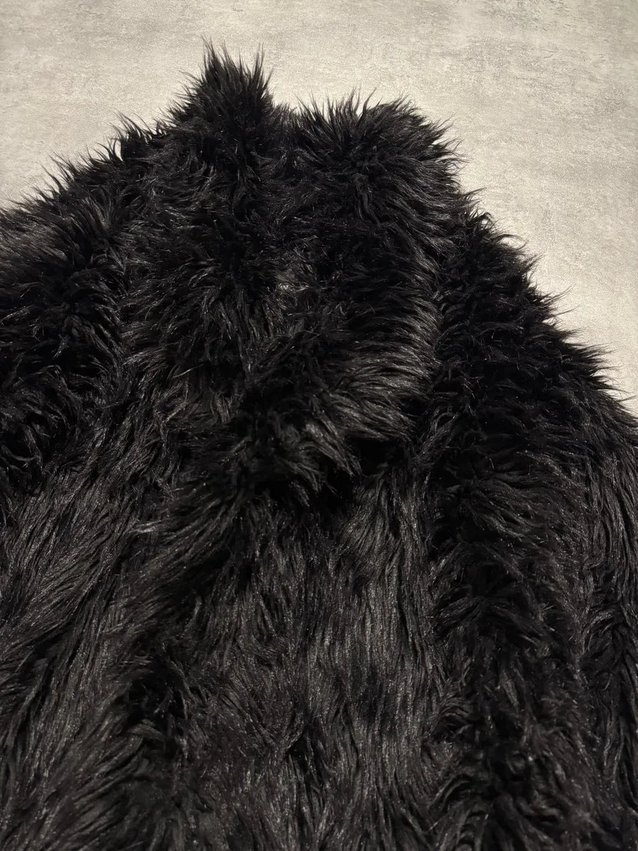 AW2010 Emporio Armani Black Faux-Fur Long Jacket dZuTJun 3