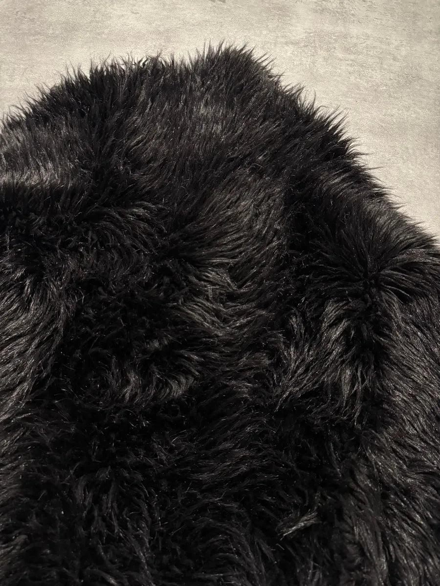 AW2010 Emporio Armani Black Faux-Fur Long Jacket dZuTJun 4
