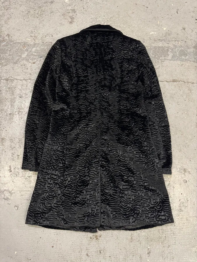 AW2010 Emporio Armani Black Faux Fur Long Coat wkAIwcg 2