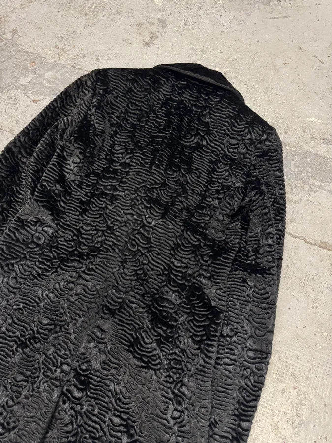 AW2010 Emporio Armani Black Fur Long Coat wkAIwcg 3