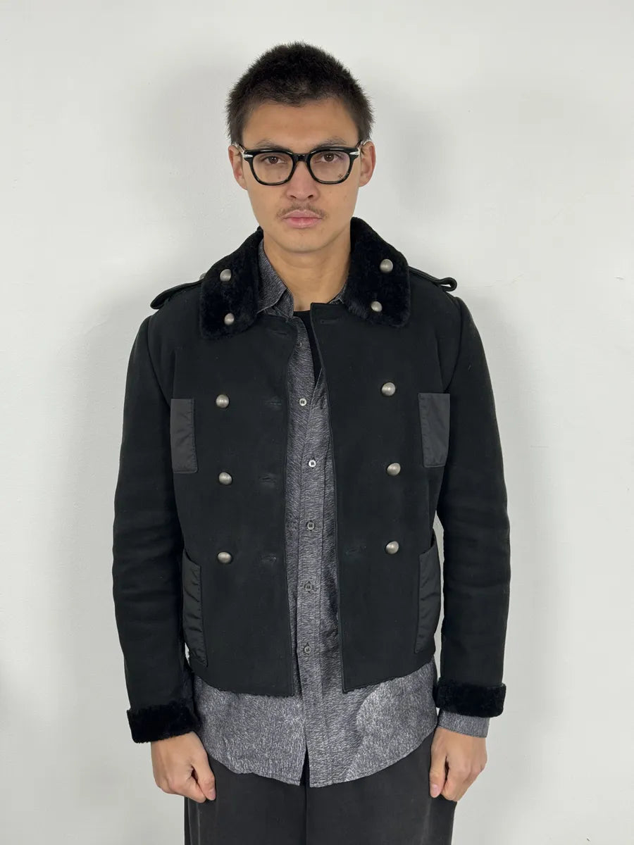 AW2010 Emporio Armani Black Officer Buttoned Jacket NaSgVJo 0