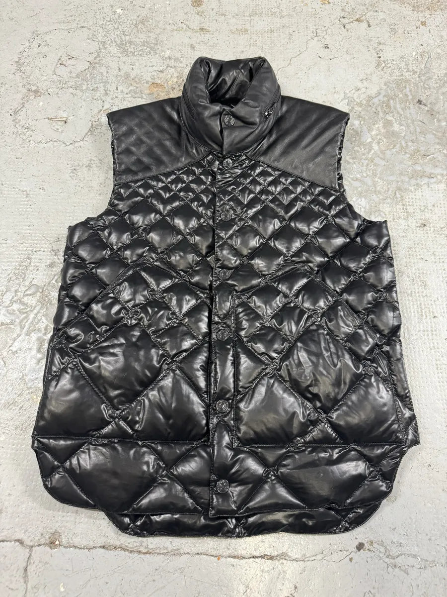 AW2010 Emporio Armani Black Puffer Leather Vest Jacket lTdHWdh 0