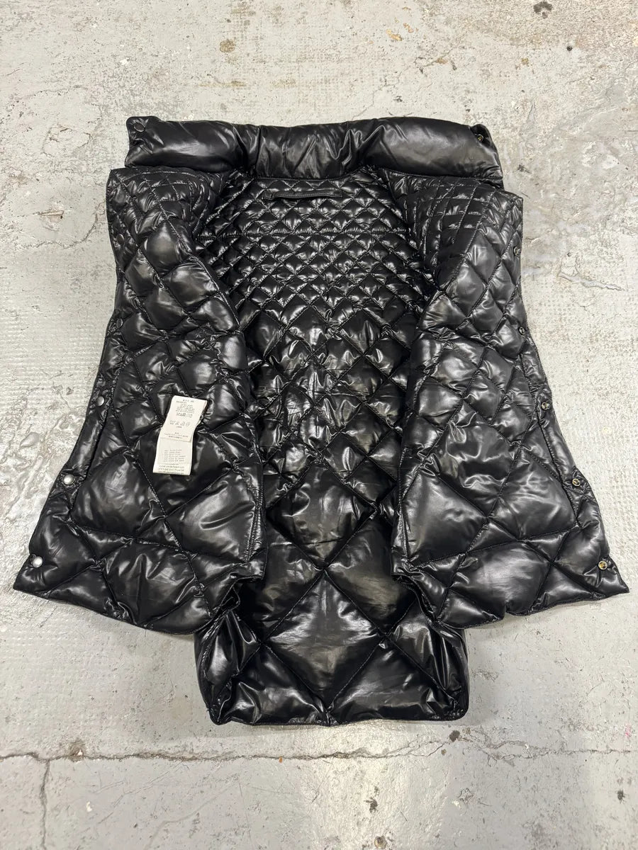 AW2010 Emporio Armani Black Puffer Leather Vest Jacket lTdHWdh 7
