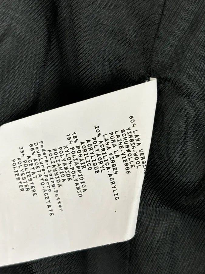 AW2010 Emporio Armani Black White Leopard Print Cozy Biker Jacket HPYQBkM 11