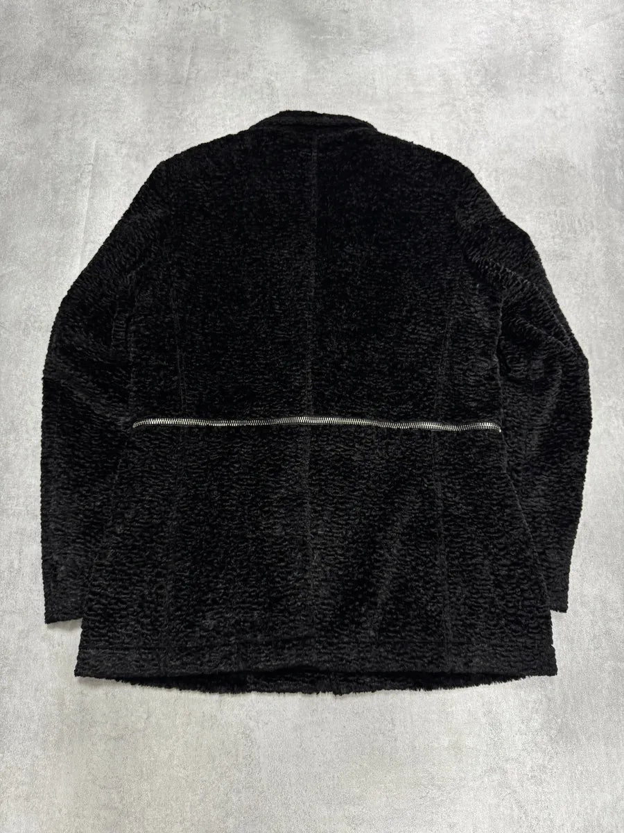 AW2010 Emporio Armani Faux Fur Horizontal Zip Black Jacket WQCRIgF 2
