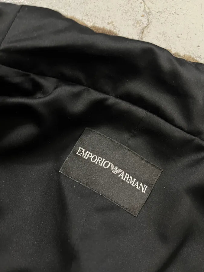 AW2010 Emporio Armani Faux Fur Rhinestone-Embellished Brown Jacket UDqMTrs 10