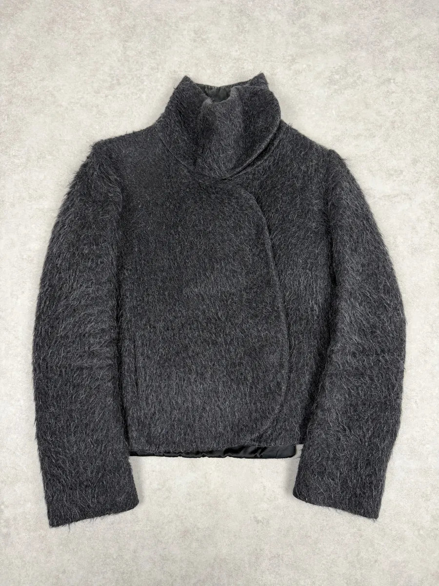 AW2010 Emporio Armani Grey Asymmetrical Elegant Collar Jacket lhQzCFN 0