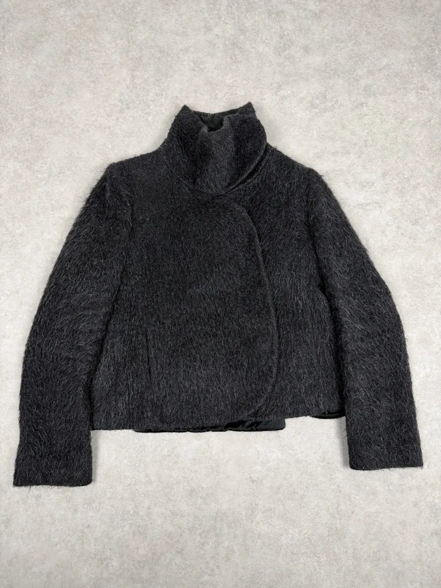 AW2010 Emporio Armani Grey Asymmetrical Elegant Collar Jacket lhQzCFN 10