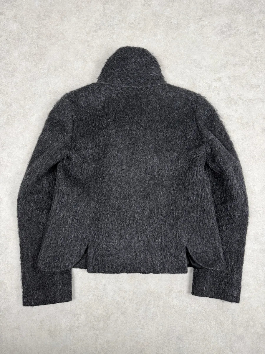 AW2010 Emporio Armani Grey Asymmetrical Elegant Collar Jacket lhQzCFN 3
