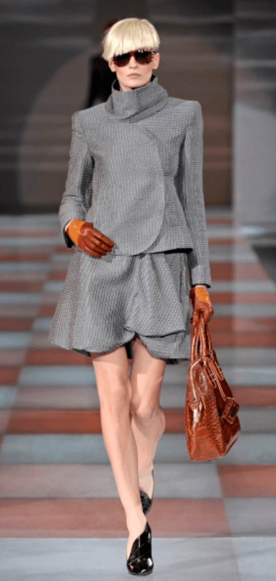 AW2010 Emporio Armani Grey Asymmetrical Elegant Collar Jacket lhQzCFN 4