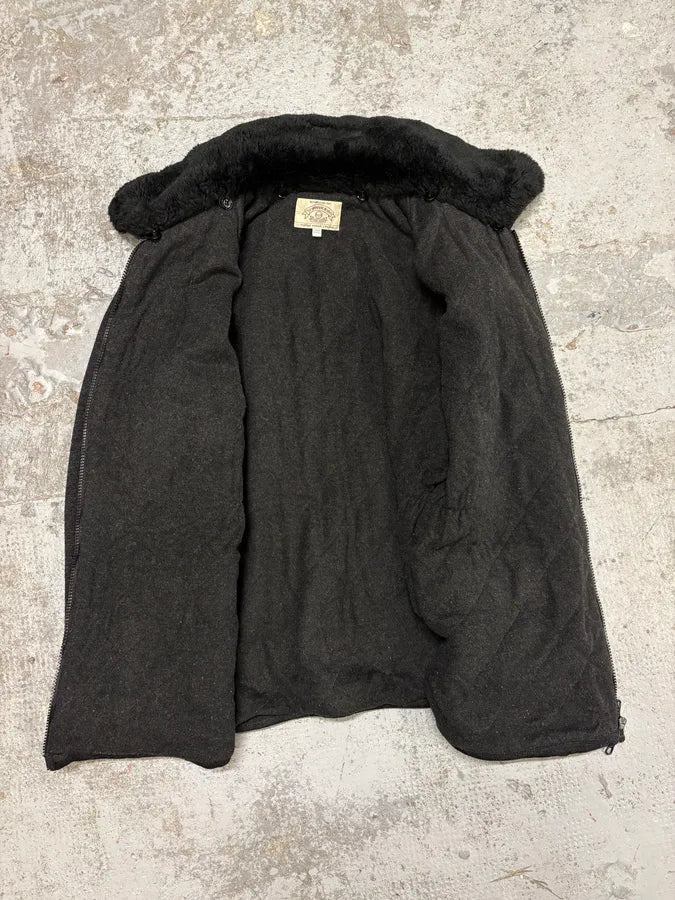 2000s Armani Grey Wool Caban Jacket SRrjAav 6