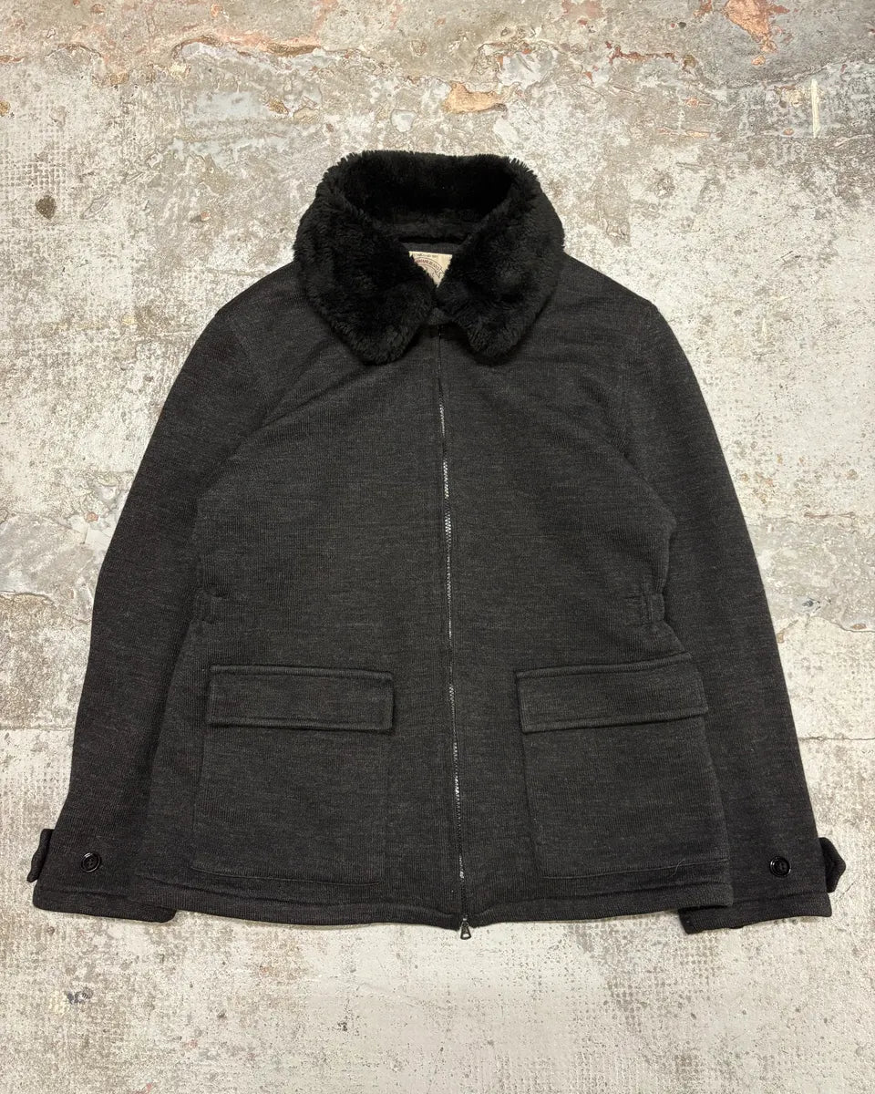 2000s Armani Grey Wool Caban Jacket SRrjAav 0