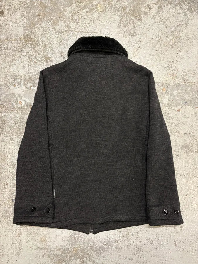 2000s Armani Grey Wool Caban Jacket SRrjAav 5