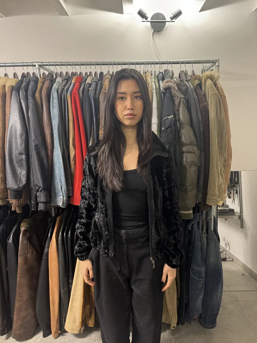 AW2010 Emporio Armani Reversible Faux Fur Black Jacket eKibckN 2