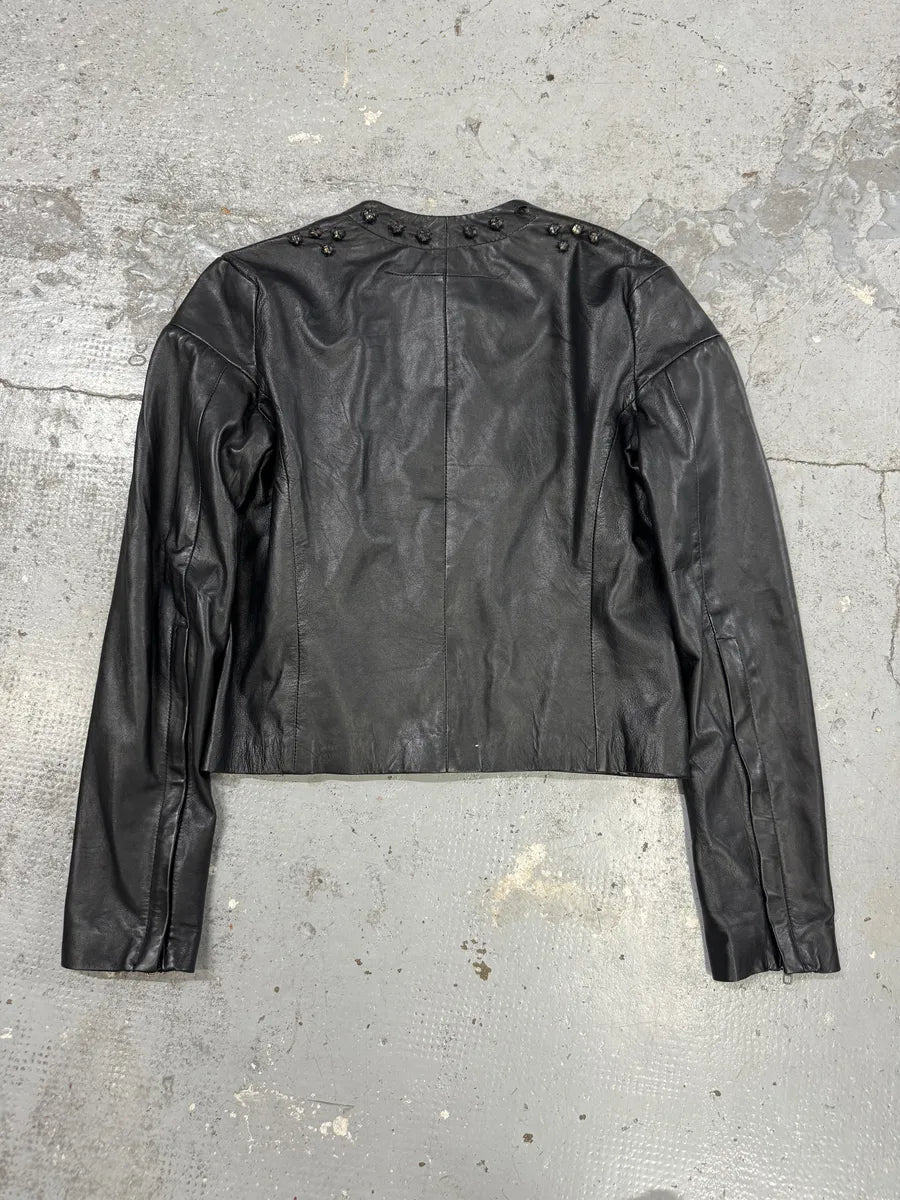 AW2010 Givenchy Black Crystal Embellished Leather Jacket by Riccardo Tisci SVVGKSJ 3