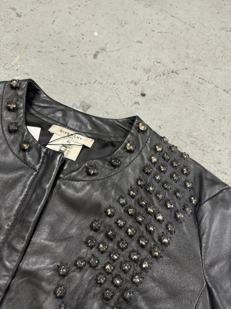 AW2010 Givenchy Black Crystal Embellished Leather Jacket by Riccardo Tisci SVVGKSJ 9