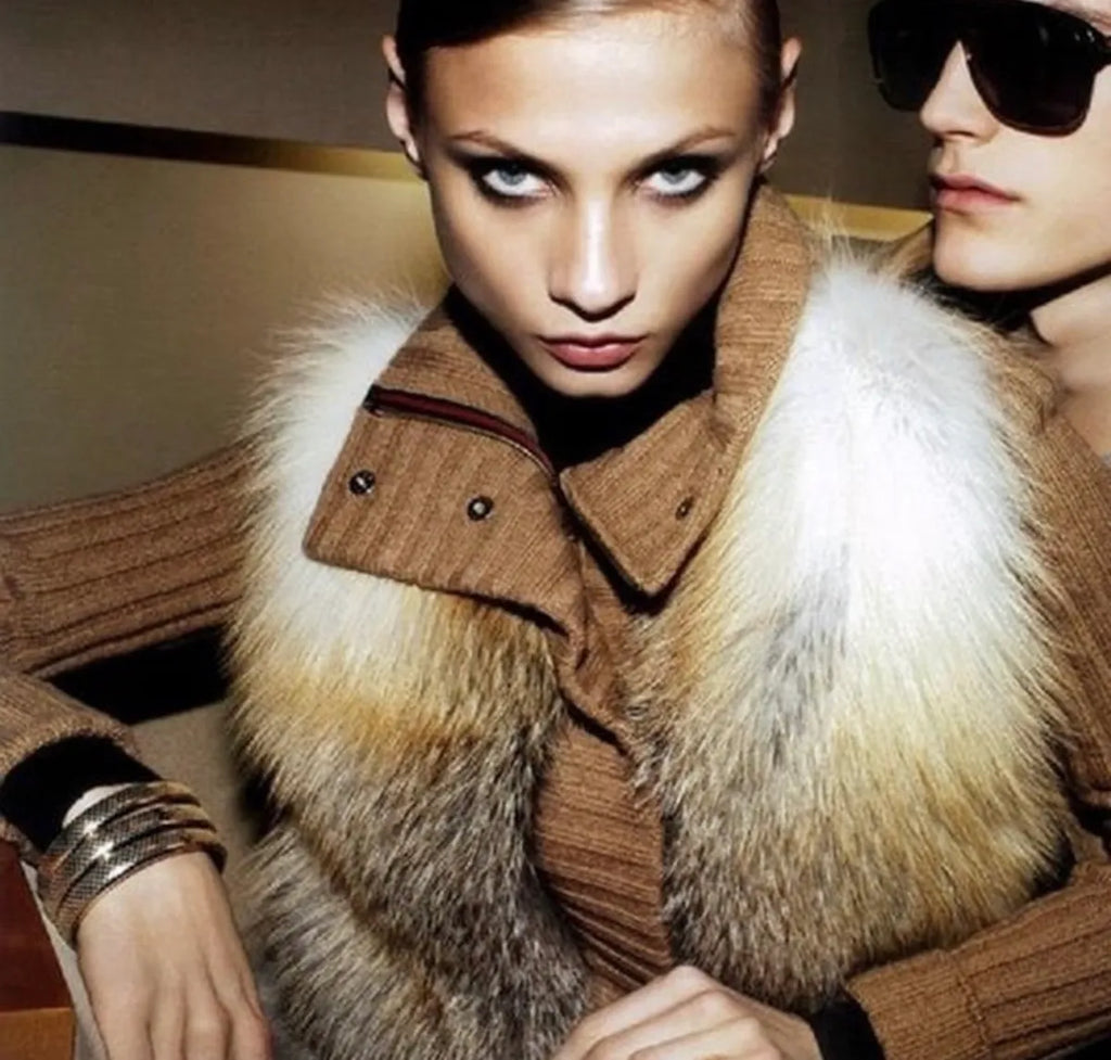 AW2010 Gucci Beige Camel Fox Fur Wool Jacket by Frida Giannini FwqPDGD 1