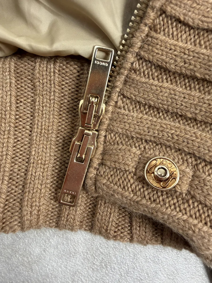AW2010 Gucci Beige Camel Fox Fur Wool Jacket by Frida Giannini FwqPDGD 10