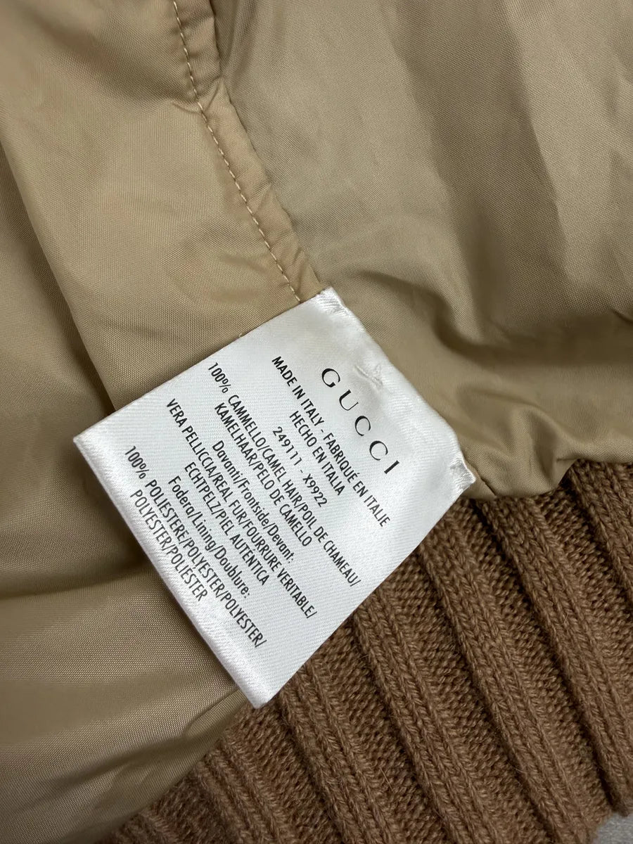 AW2010 Gucci Beige Camel Fox Fur Wool Jacket by Frida Giannini FwqPDGD 12