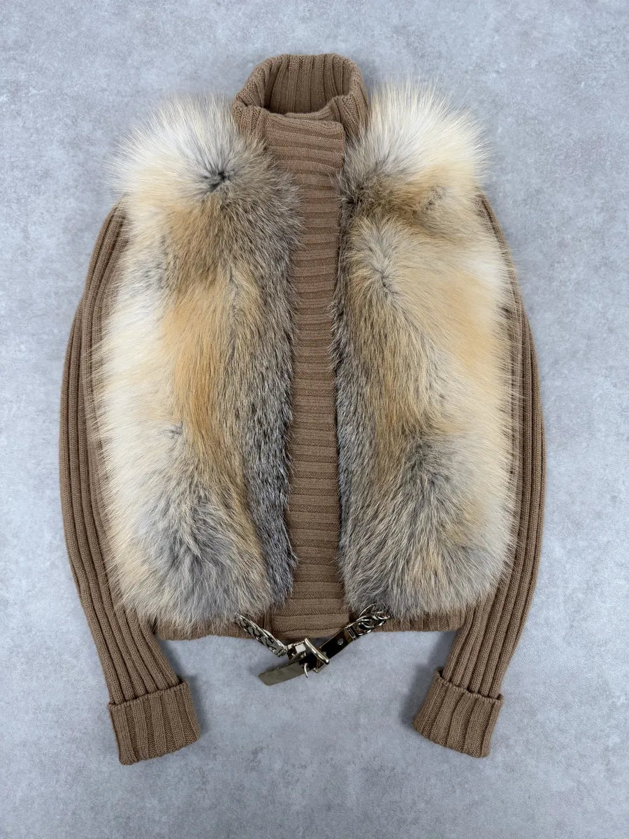AW2010 Gucci Beige Camel Fox Fur Wool Jacket by Frida Giannini FwqPDGD 5