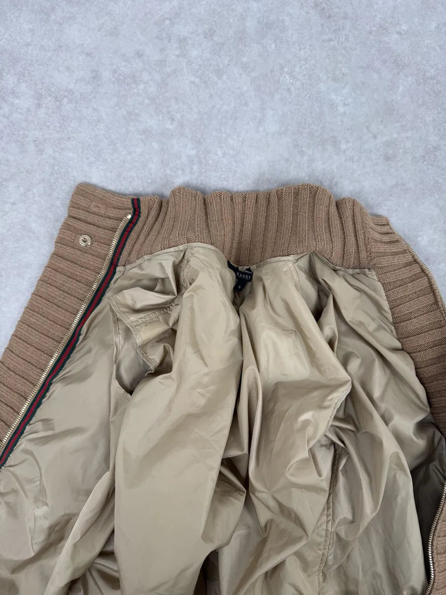 AW2010 Gucci Beige Camel Fox Fur Wool Jacket by Frida Giannini FwqPDGD 9