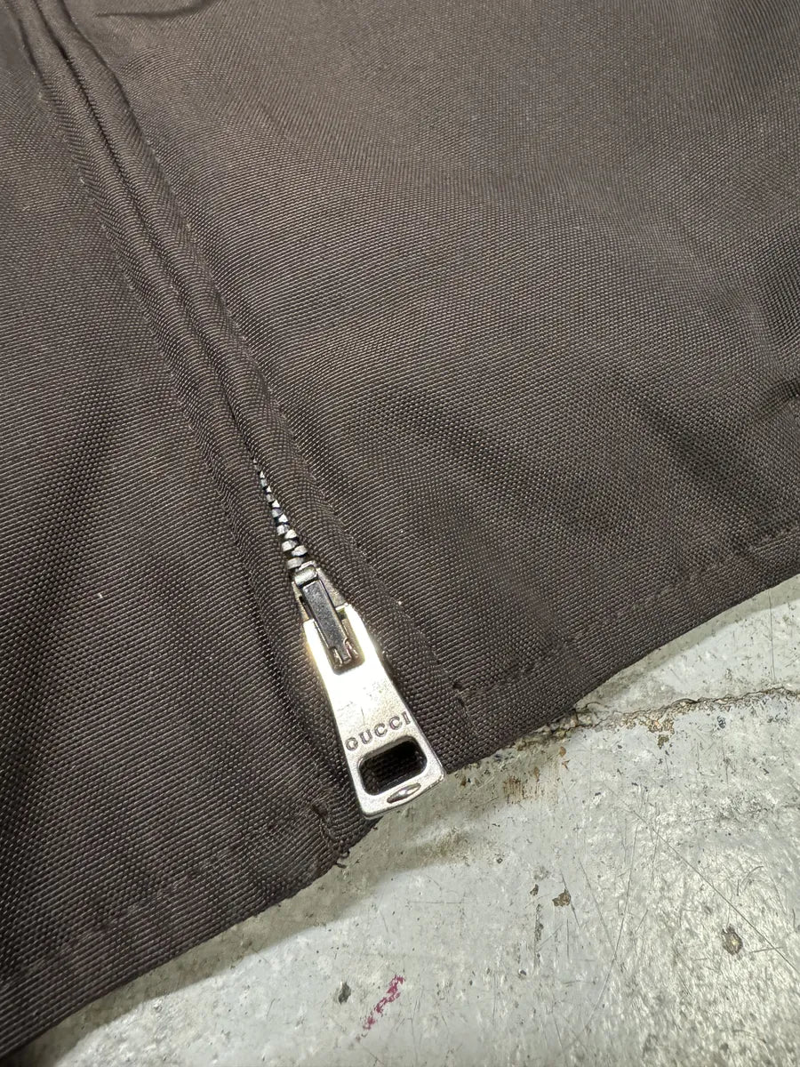 AW2010 Gucci Hybrid Biker Leather Padded Brown Jacket tDtLxAi 10