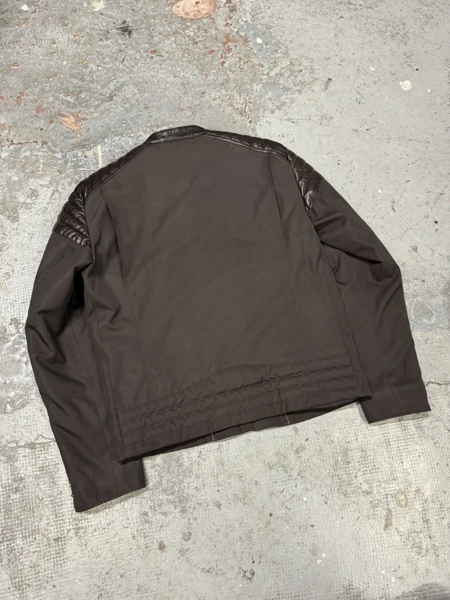 AW2010 Gucci Hybrid Biker Leather Padded Brown Jacket tDtLxAi 4