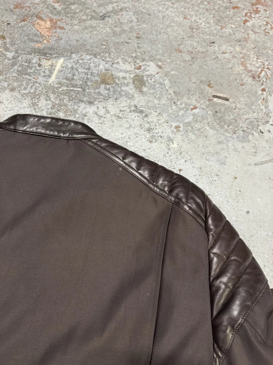 AW2010 Gucci Hybrid Biker Leather Padded Brown Jacket tDtLxAi 8