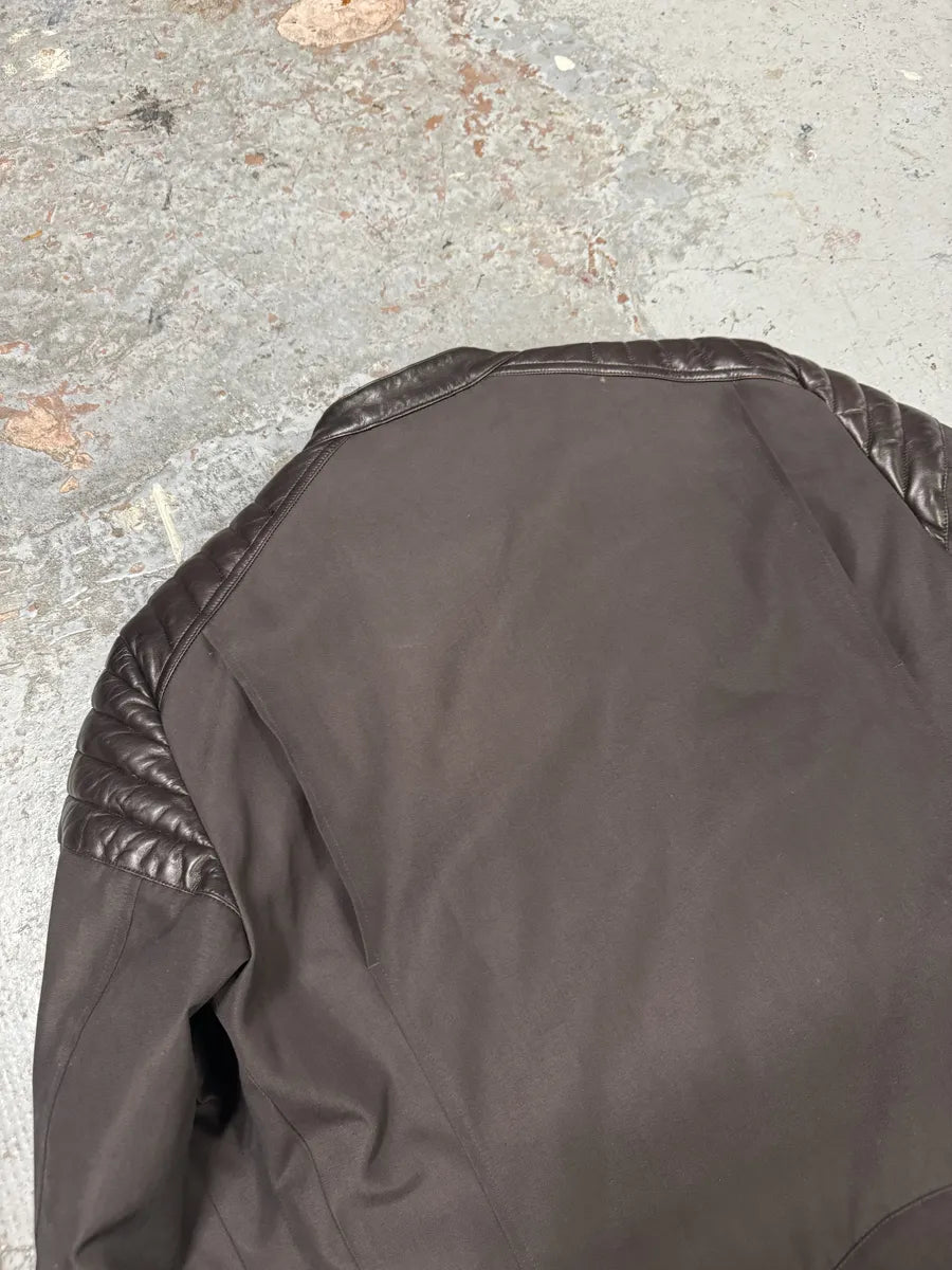 AW2010 Gucci Hybrid Biker Leather Padded Brown Jacket tDtLxAi 9