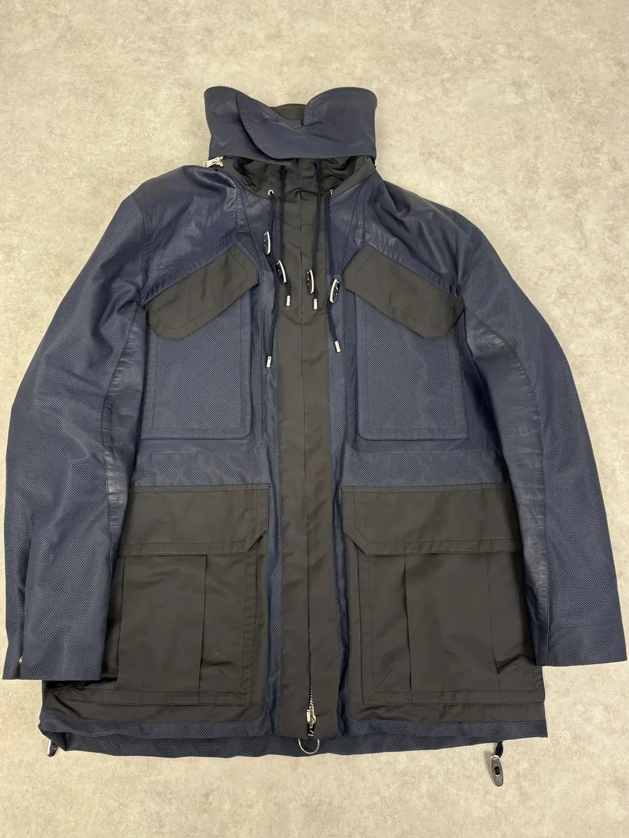 AW2010 Gucci Navy & Black Nylon Leather Cargo Jacket by Frida Giannini LtgsNhB 2