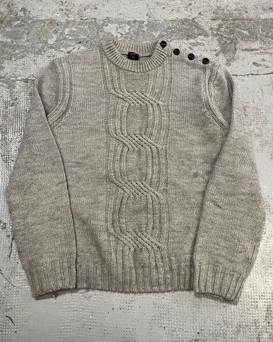 AW2010 Jean Paul Gaultier Grey Wool Knit Sweater IkgKHry 0