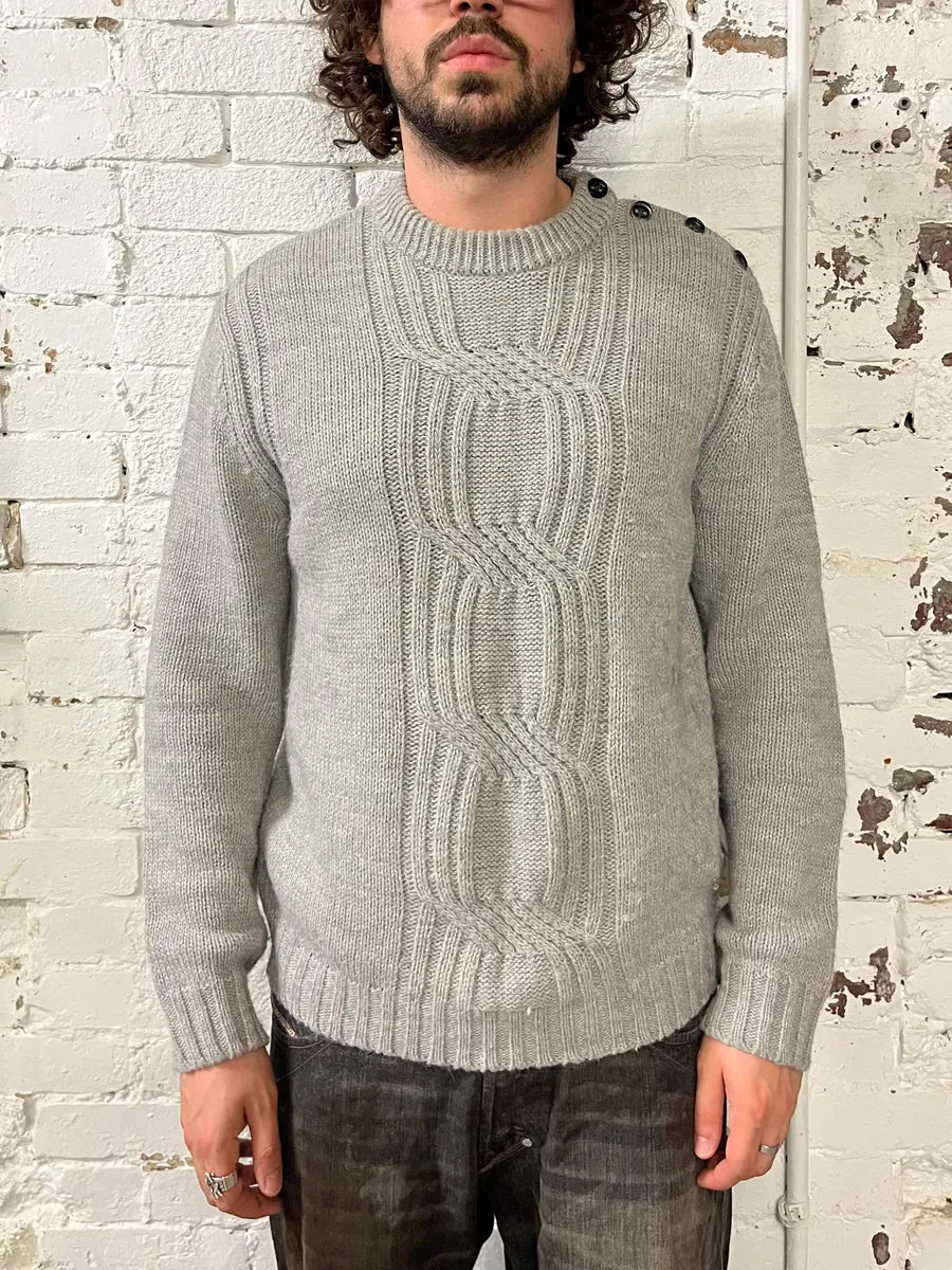 AW2010 Jean Paul Gaultier Grey Wool Knit Sweater IkgKHry 1
