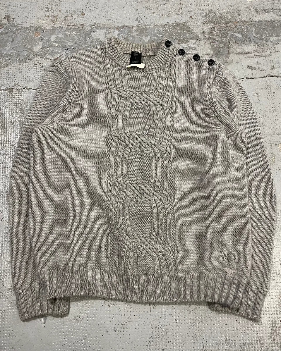 AW2010 Jean Paul Gaultier Grey Wool Knit Sweater IkgKHry 3