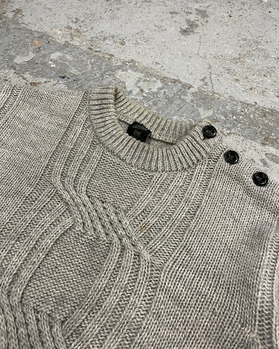 AW2010 Jean Paul Gaultier Grey Wool Knit Sweater IkgKHry 4