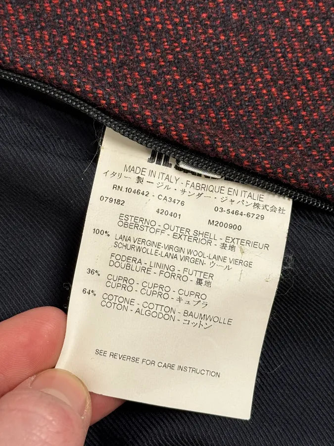 AW2010 Jil Sander Dark Red Tweed Wool Jacket by Raf Simons HFYFYcD 10