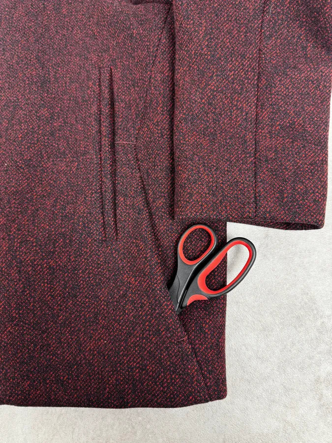 AW2010 Jil Sander Dark Red Tweed Wool Jacket by Raf Simons HFYFYcD 8