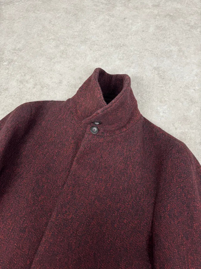 AW2010 Jil Sander Dark Red Tweed Wool Jacket by Raf Simons HFYFYcD 5
