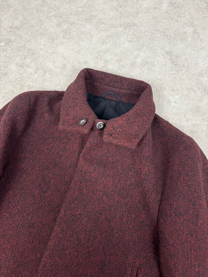 AW2010 Jil Sander Dark Red Tweed Wool Jacket by Raf Simons HFYFYcD 4
