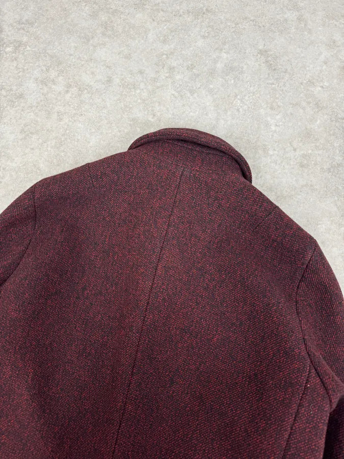 AW2010 Jil Sander Dark Red Tweed Wool Jacket by Raf Simons HFYFYcD 6