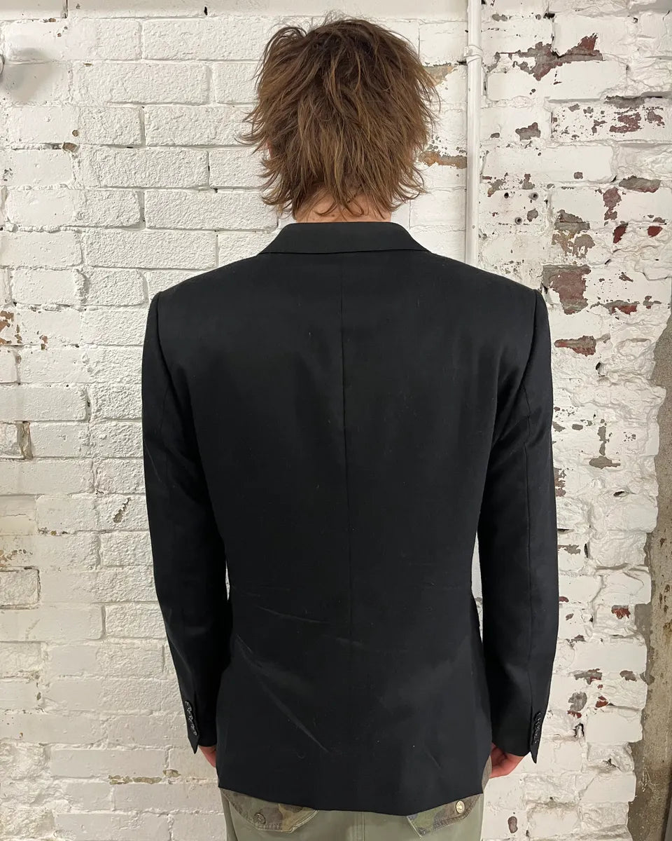 AW2010 John Galliano Black Gazette Lining Blazer Jacket dAskFTN 1