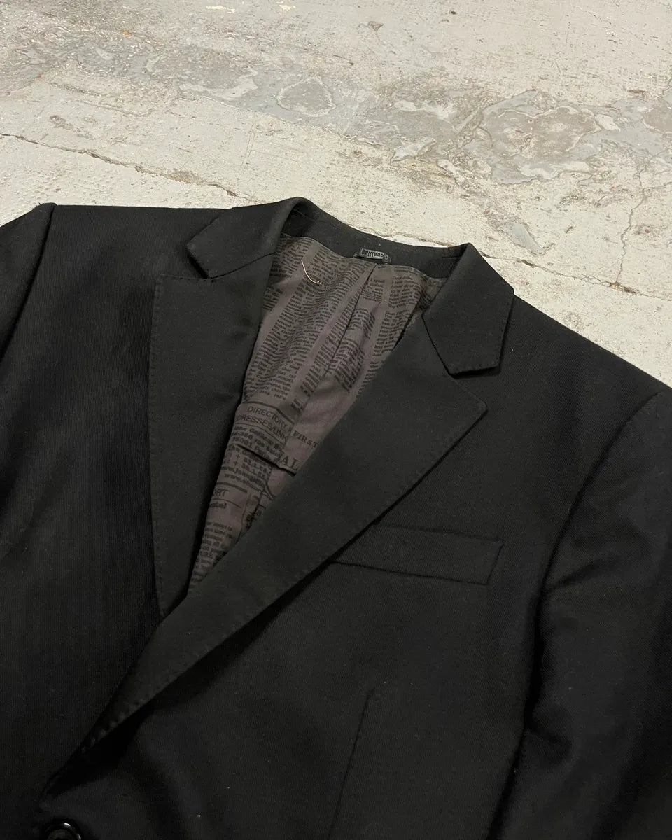 AW2010 John Galliano Black Gazette Lining Blazer Jacket dAskFTN 5