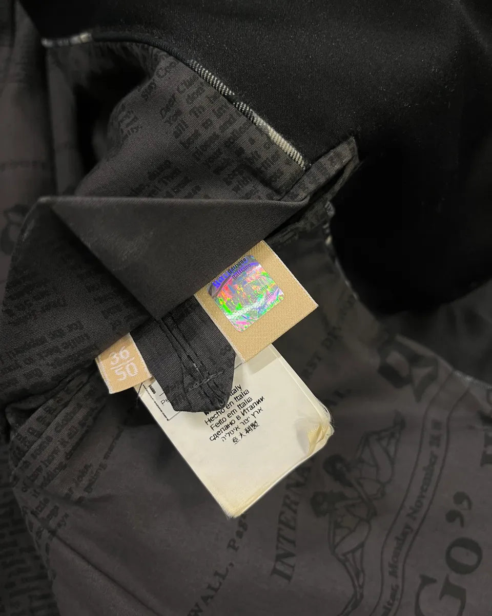 AW2010 John Galliano Black Gazette Lining Blazer Jacket dAskFTN 8