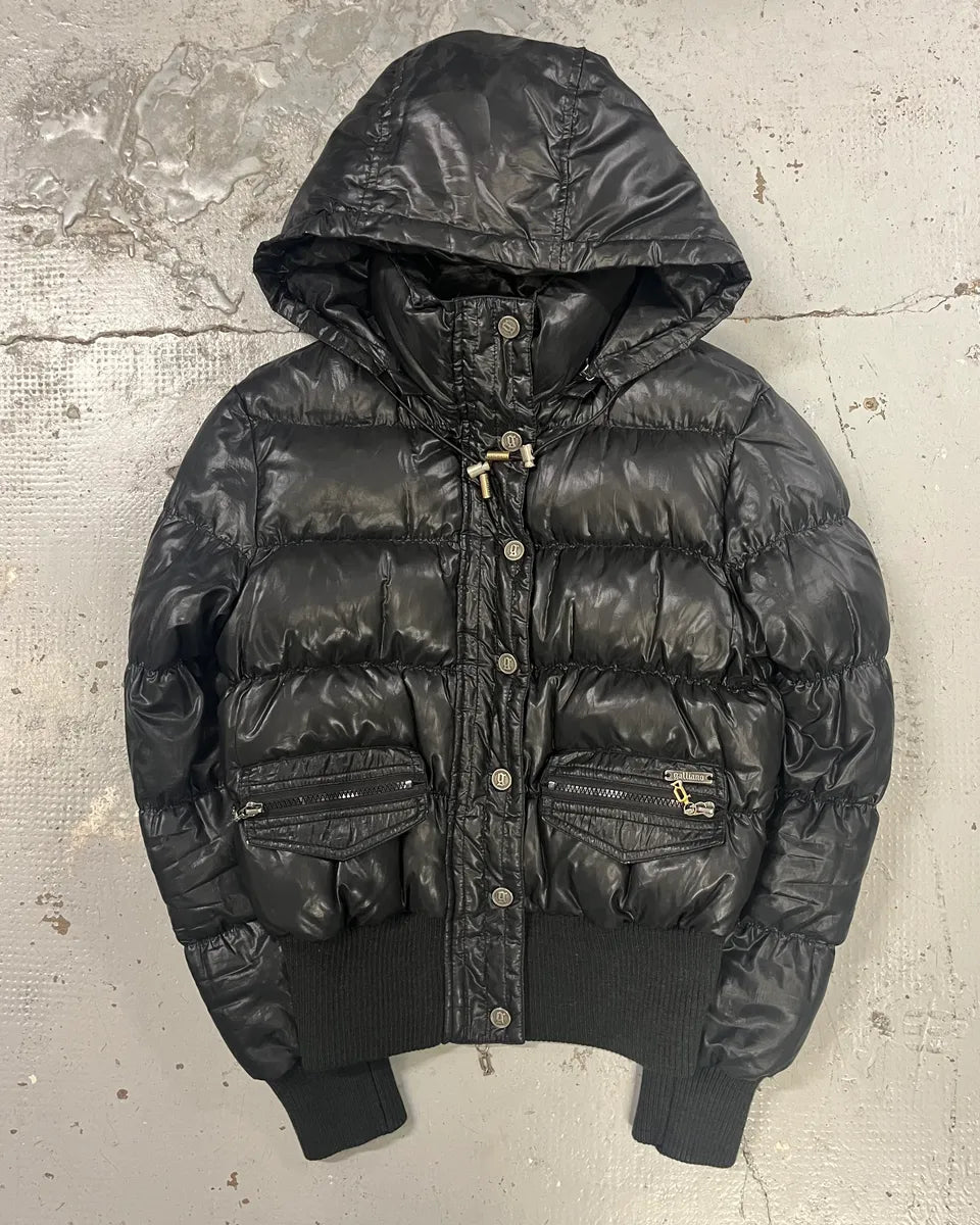 AW2010 John Galliano Black Puffer Hooded Jacket KOAOzuw 1
