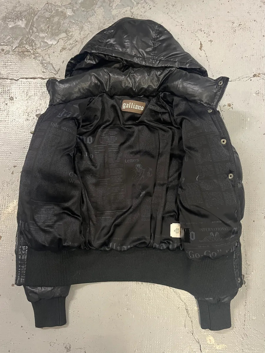 AW2010 John Galliano Black Puffer Hooded Jacket KOAOzuw 8