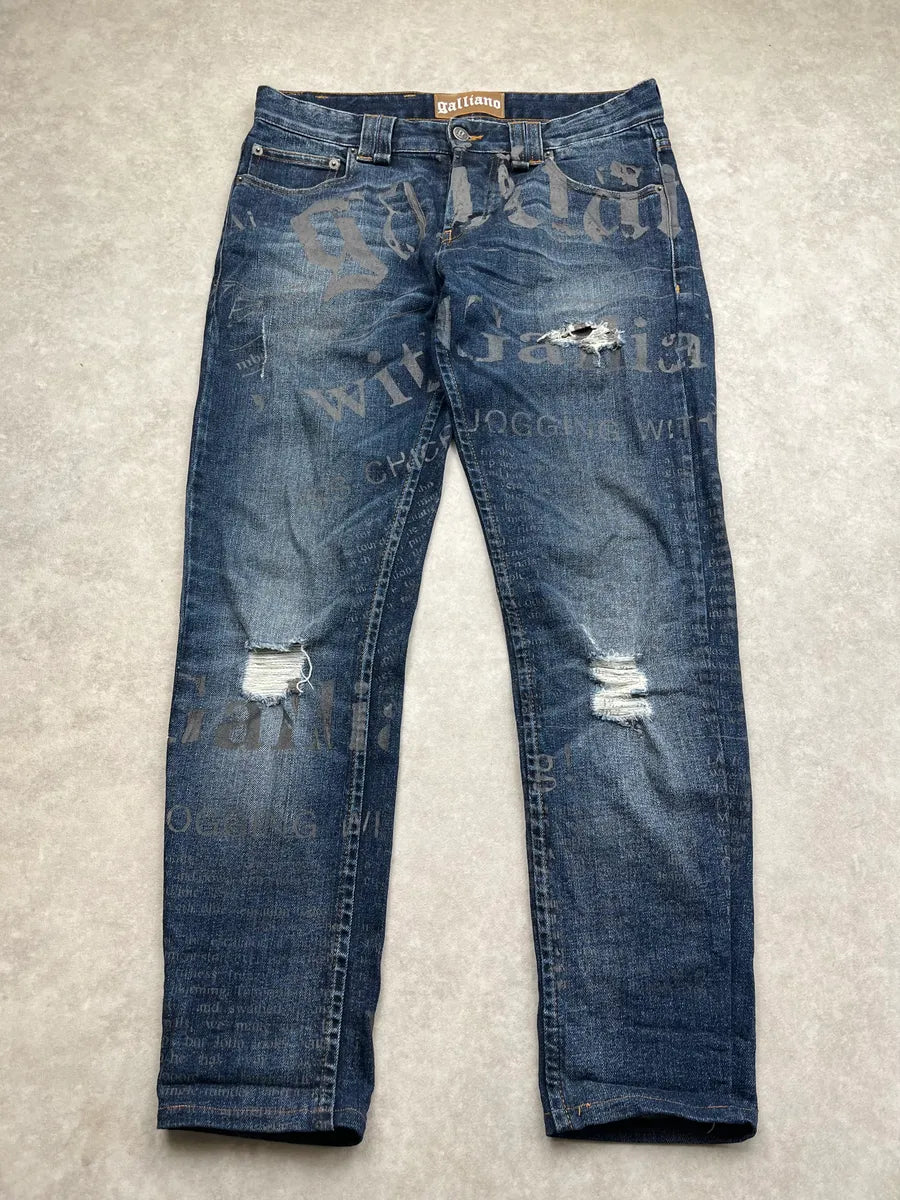 AW2010 John Galliano Gazette Navy Slim Jeans zCEBZjU 0