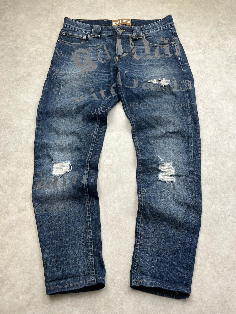 AW2010 John Galliano Gazette Navy Slim Jeans zCEBZjU 4